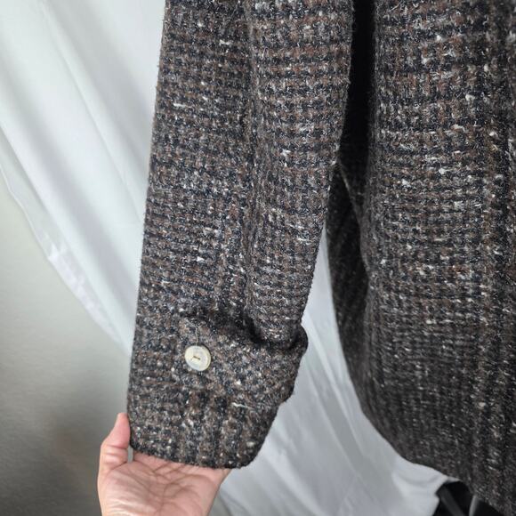 VTG Dani Colby Brown Tweed Wool Blend Coat Women 24W Double Breasted Winter - Picture 4 of 12